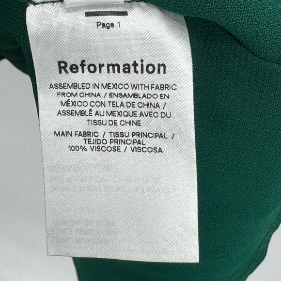 Reformation Smocked Twilight Midi Dress Sleeveless Emerald Green Size 4 NWOT - Picture 12 of 12